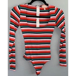 SMYM • Striped Unreal Bodysuit, XS